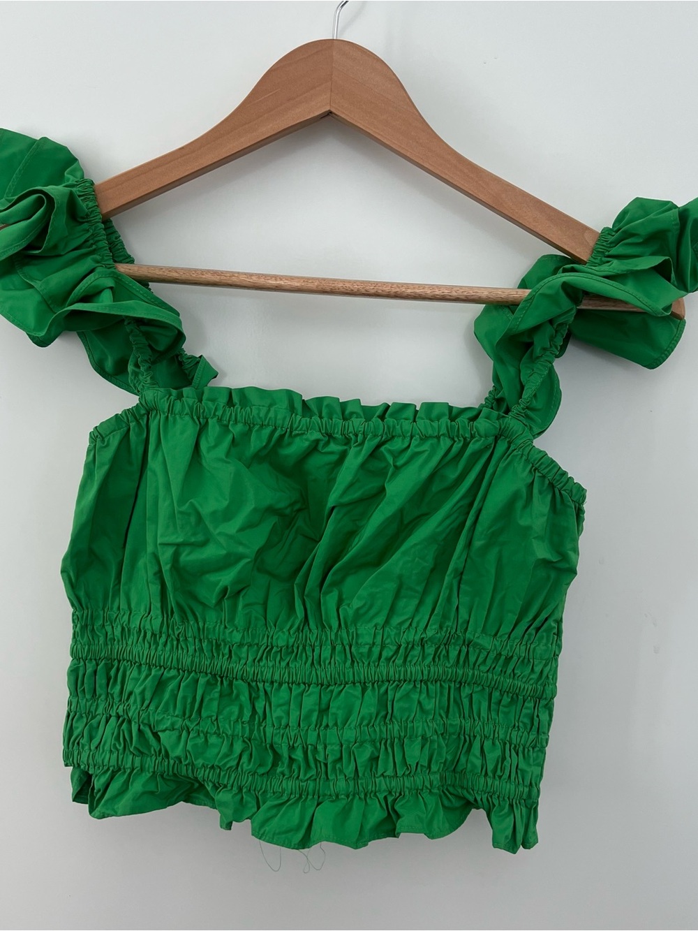 Maeve Green Ruffle Puff Sleeve Top Size 6